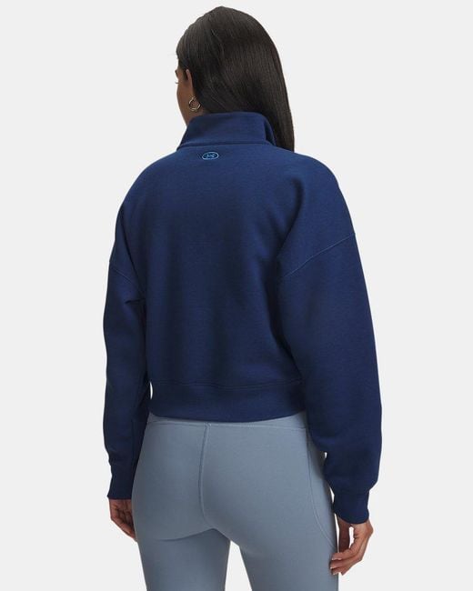 Under Armour Blue Rival Fleece Varsity ½ Zip Blackout Aegean