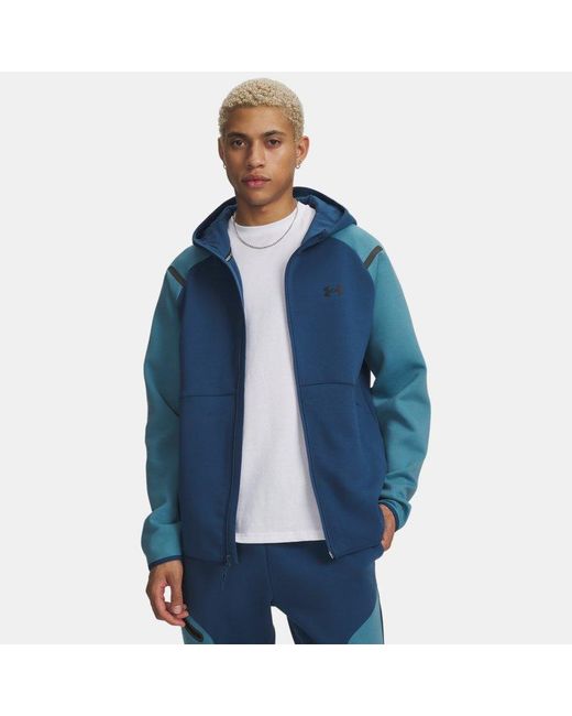 Under Armour Blue Unstoppable Fleece Full-Zip Hoodie Wham Boundless for men