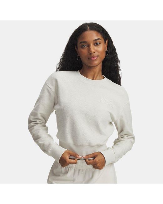 Sudadera Icon Terry Varsity Para Mujer Summit Summit Under Armour de color Gray