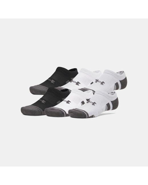Under Armour Gray Performance Tech 6-Pack No Show Socks Mod Mod Jet