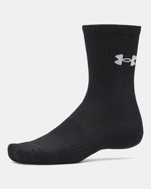 Under Armour Black Performance Cotton 3-Pack Crew Socks Ultimate Ultimate
