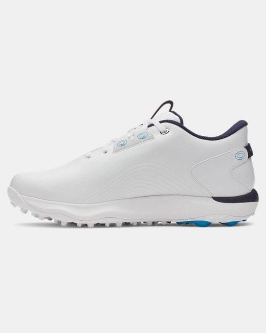 Under Armour White Drive Fade 2 Spikeless Golf Shoes Metallic for men