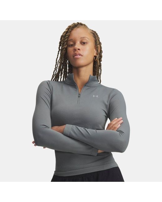 Under Armour Green Vanish Seamless ¼ Zip Clay Titanium Titanium