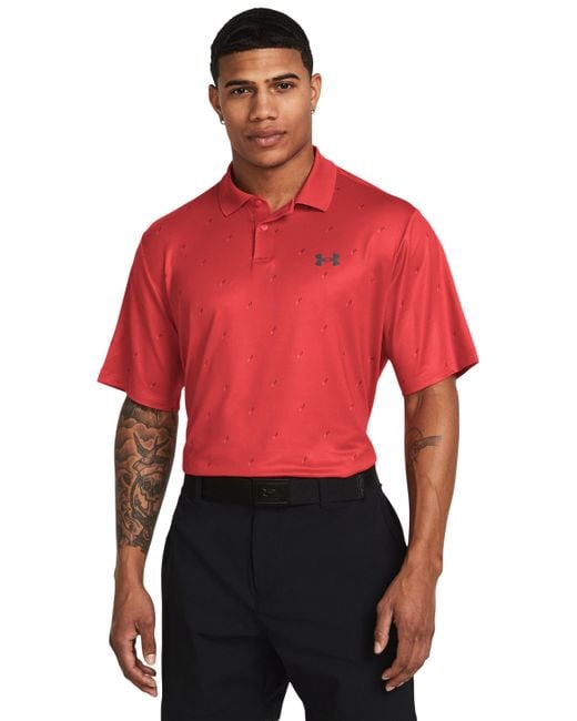 Under Armour Matchplay Printed Polo in Red for Men Lyst UK