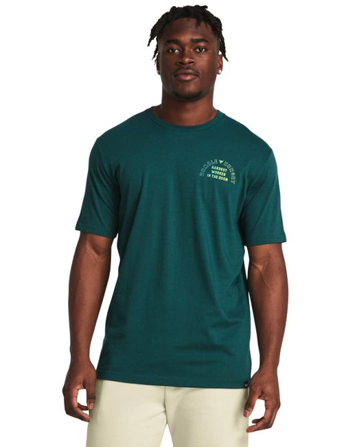 Under Armour Project rock h&h kurzarm-shirt mit grafik für hydro teal / radial turquoise / high vis gelb l in Green für Herren