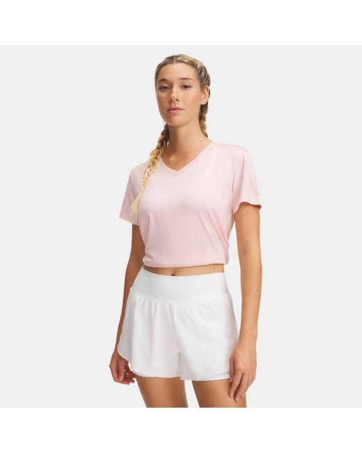 Under Armour Pink Tech Twist V-Neck Short Sleeve Prime
