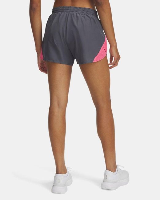 Under Armour Green Fly-By 3" Shorts High Vis High Vis Reflective