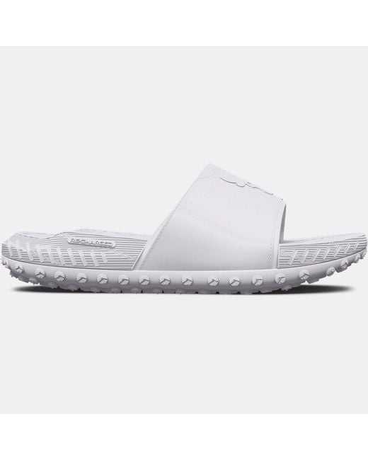 Under Armour Black Project Rock 3 Slides Halo