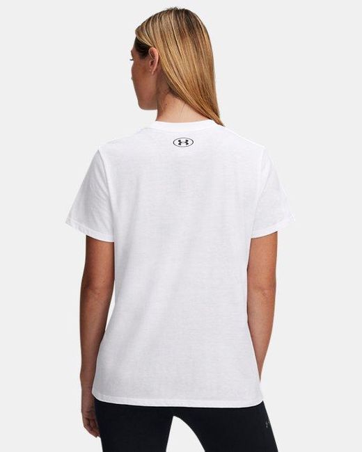 Maglia A Maniche Corte Rival Outline Da Donna Nero di Under Armour in White