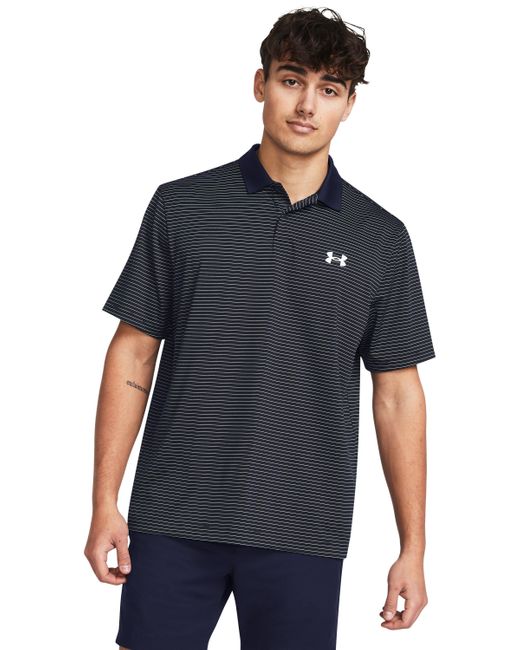 Under Armour Blue Matchplay Stripe Polo for men