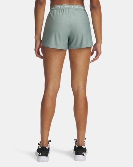 Shorts Tech Play Up Da 8 Cm (3" Da Donna Silica Hydro Bianco di Under Armour in Blue