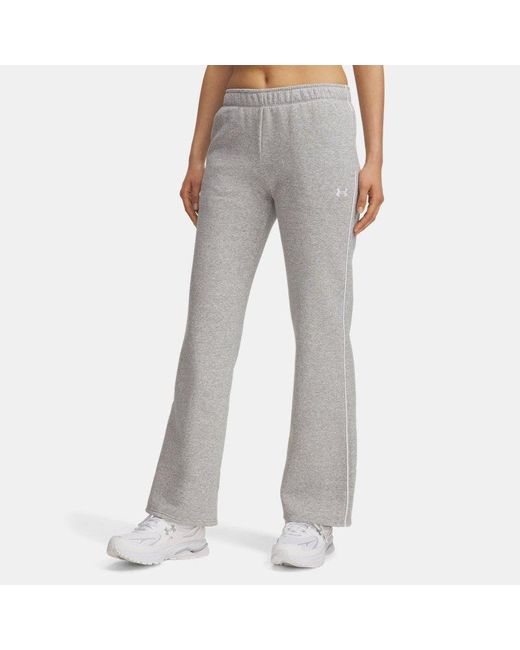 Pantalon Passepoilé Rival Fleece Pour Femme Mod Light Heather Blanc Under Armour en coloris Gray