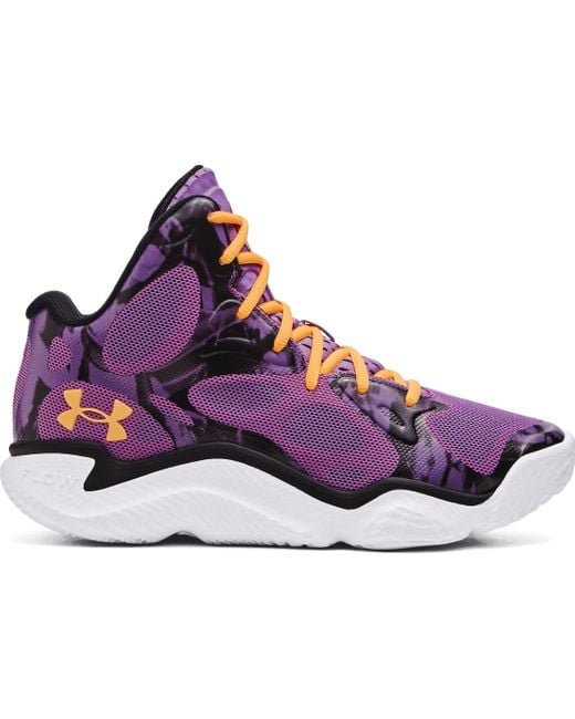 Under Armour Purple Curry Spawn Flotro Basketball Shoes