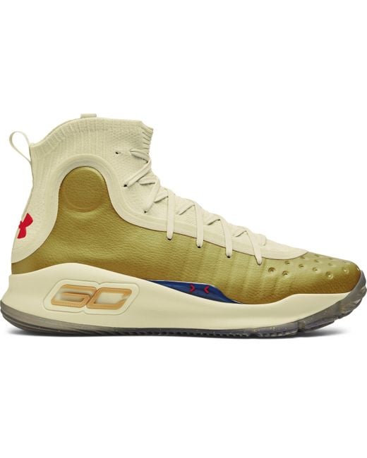 Under Armour Green Curry 4 Retro Basketball Shoes for men