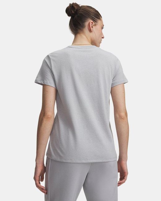 Under Armour Gray Icon Fleece Graphic Short Sleeve Mod Light Heather Castlerock