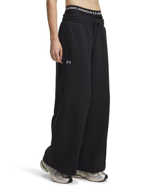 Under Armour Black Ua Rival Fleece Wide Leg Pants