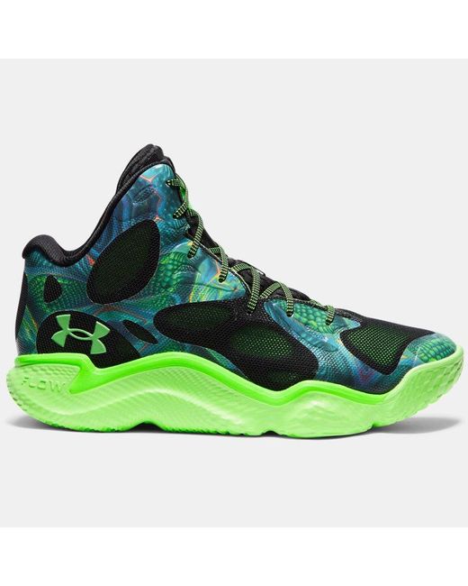 Under Armour Basketbalschoenen Curry Spawn Flotro Hyper Groente Zwart Hyper Groente in het Green