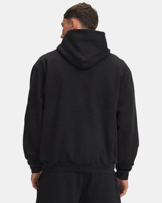Under Armour Black Ua Icon Fleece Washed Hoodie for men