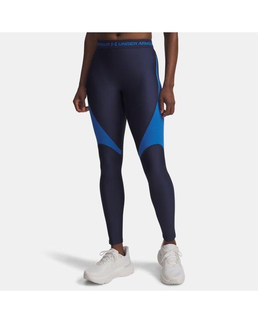 Under Armour Dameslegging Heatgear Rib Washed Marineblauw Blauw Atlantis Blauw Atlantis in het Blue