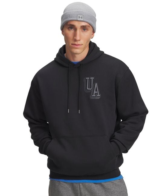 Under Armour Black Icon Fleece Graphic Hoodie for men