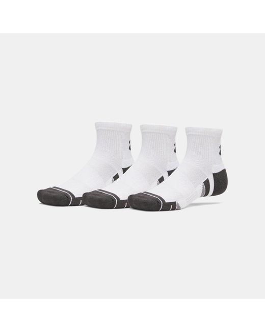 Under Armour White Performance Tech 3-Pack Q Rter Socks Jet