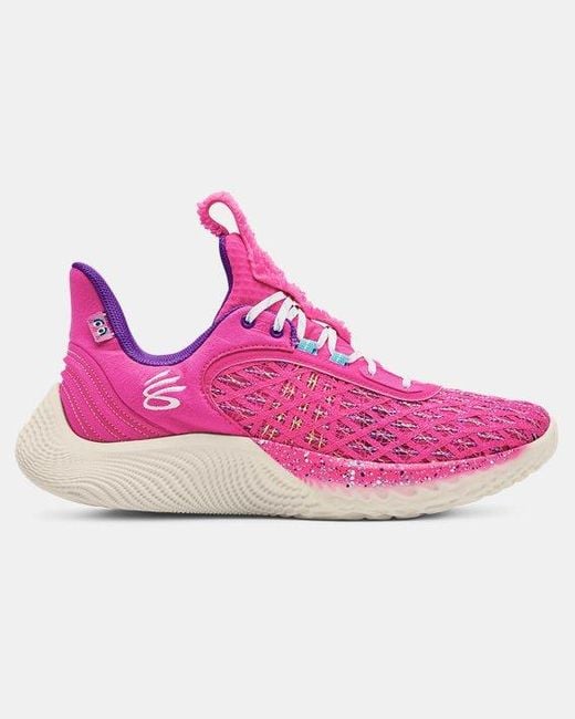 Zapatillas de baloncesto Curry Flow 9 Under Armour de color Pink