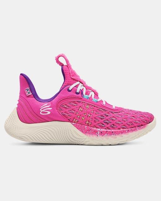 Under Armour Pink Curry Flow 9 Basketball Shoes