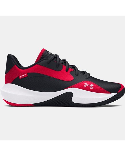 Under Armour Red Lockdown 7 Low Basketball Shoes