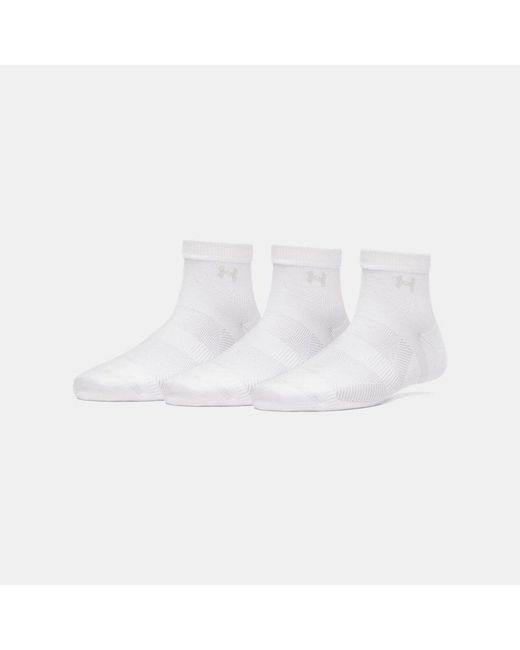Under Armour White Ua Vanish 3-pack Quarter Socks