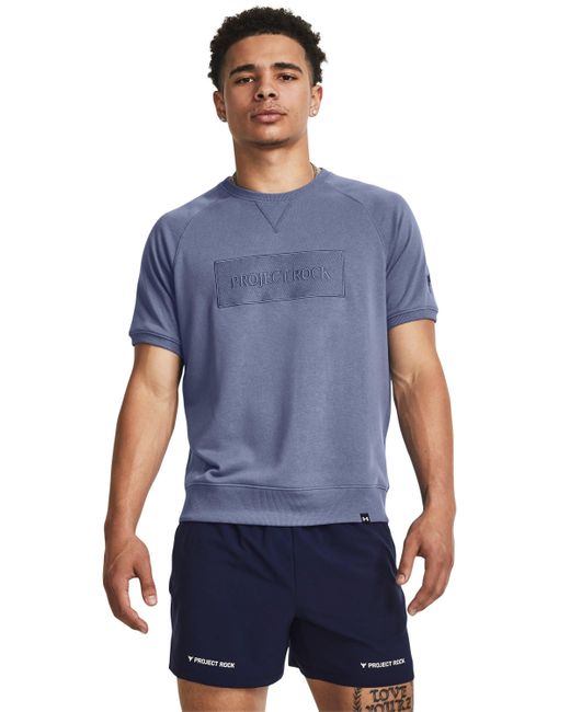 Under Armour Blue Project Rock Terry Gym Top for men
