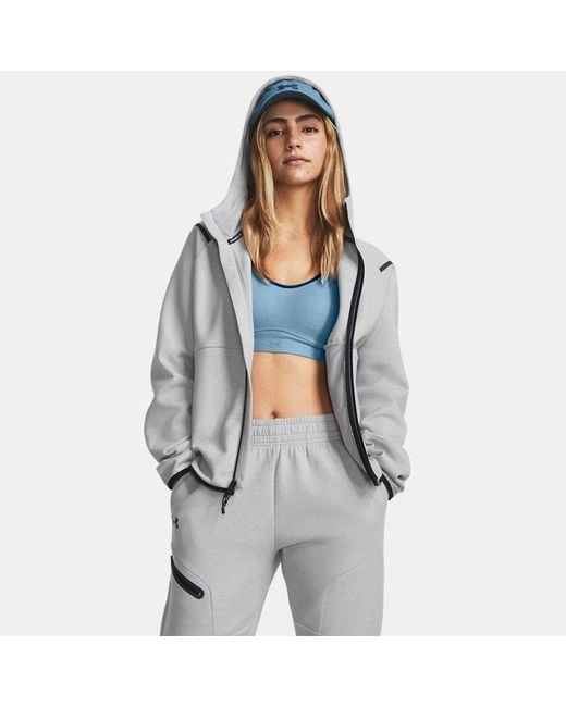 Parte De Arriba Con Cremallera Completa Unstoppable Fleece Para Mujer Mod Negro Under Armour de color Gray