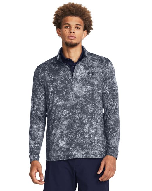 Under Armour Blue Playoff Printed 1⁄4 Zip for men
