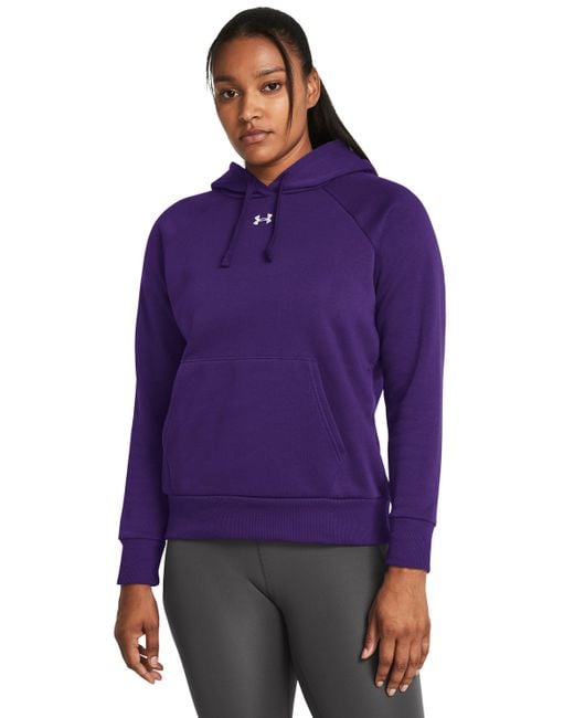 Under Armour Purple Rival Fleece Hoodie Transparent