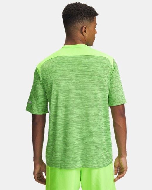 Under Armour Herenshirt Tech Utility Met Korte Mouwen Hyper Groente Zwart in het Green voor heren