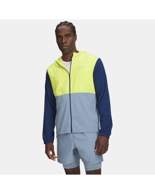 Under Armour Blue Velociti Hooded Jacket Blackout Flash Light Reflective for men