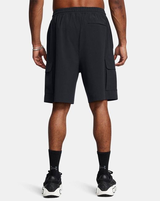 Under Armour Black Vibe Woven 8" Cargo Shorts for men