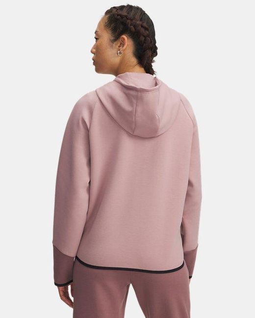 Parte De Arriba Con Cremallera Completa Unstoppable Fleece Para Mujer Tourmaline Mist Negro Under Armour de color Pink