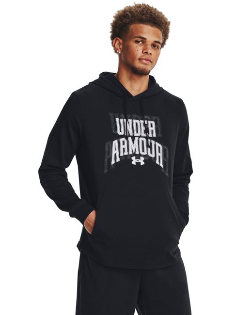 Under Armour Blue Rival Terry Graphic Hoodie for men