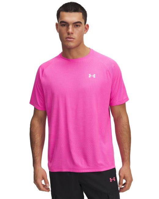 Under Armour Pink Ua Tech Textured Short Sleeve for men