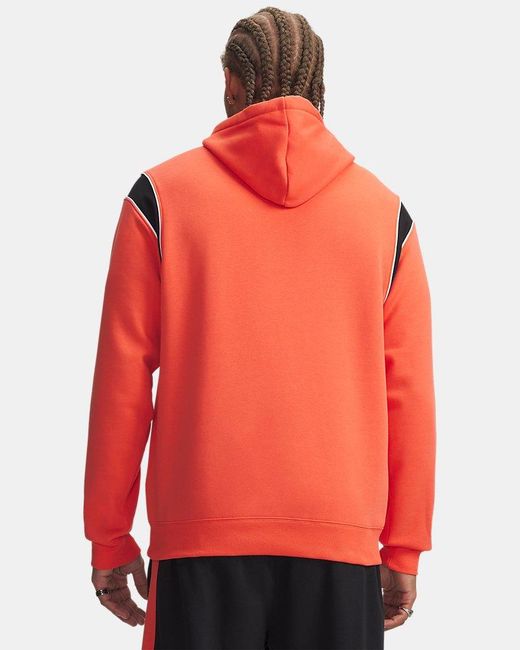 Under Armour Orange Ua Rival Fleece Hoodie for men