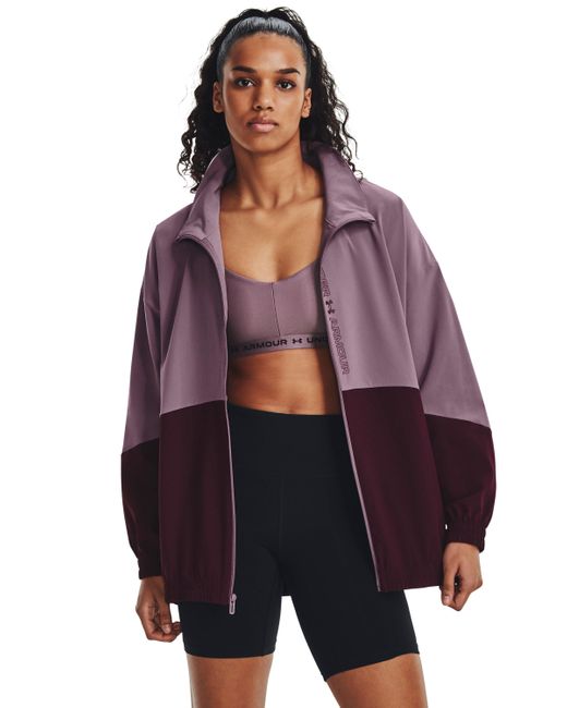 Under Armour Purple Woven Oversized Full-zip Jacket