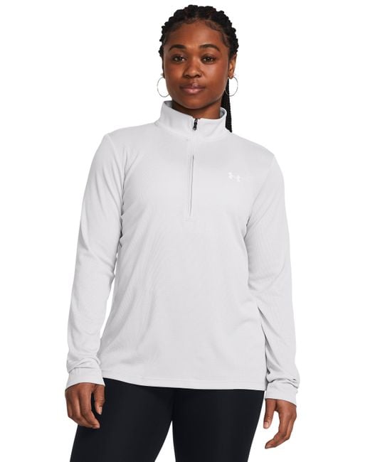 Maglia techTM textured 1⁄2 zip di Under Armour in White