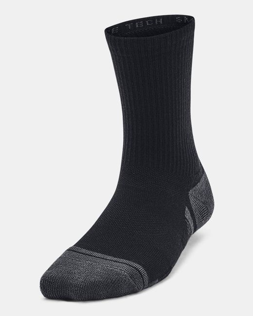 Under Armour Black Performance Tech Kids' 3-Pack Crew Socks Jet