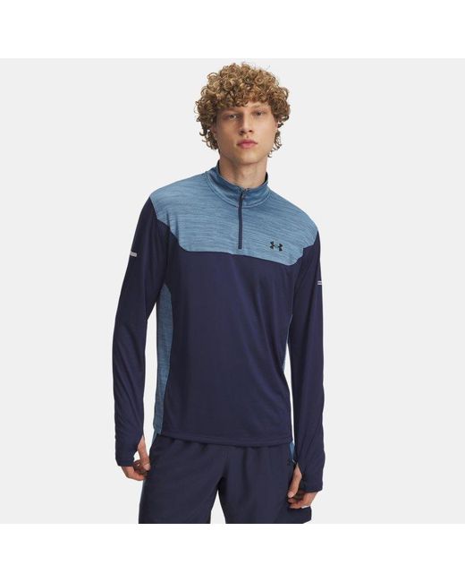 Parte De Arriba Con Cremallera De ¼ Tech Utility Para Hombre Washed Marino Smoke Negro Under Armour de hombre de color Blue