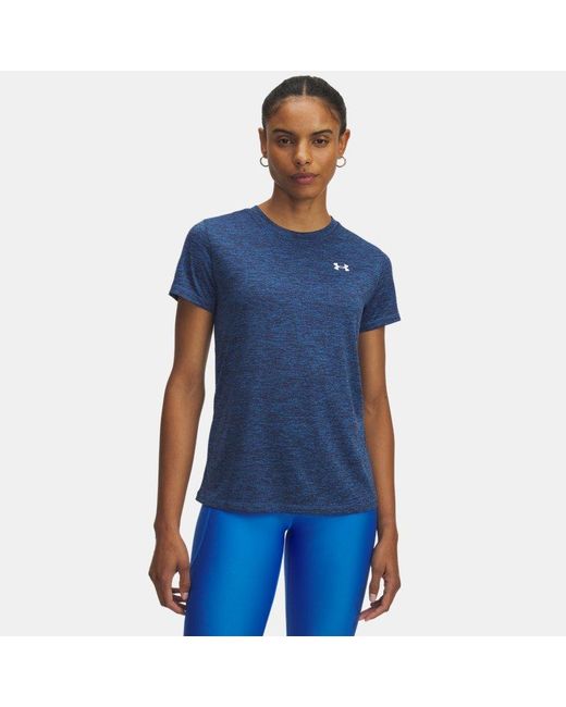 Camiseta De Manga Corta Tech Twist Para Mujer Atlantis Blanco Under Armour de color Green