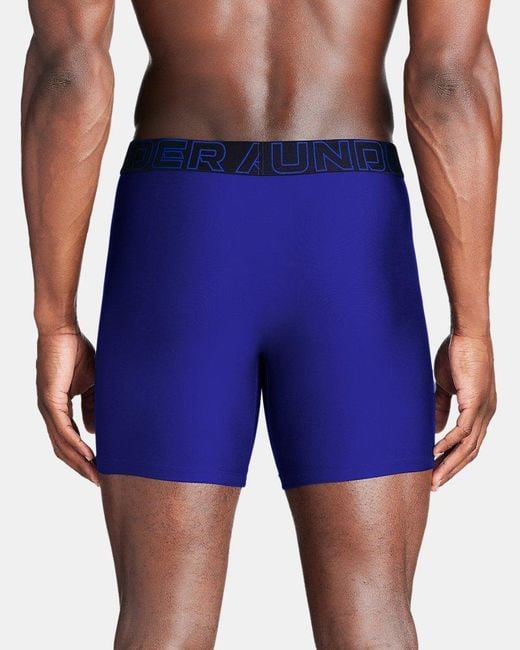 Under Armour Blue Ua Performance Tech 6" 3-pack Boxerjock for men