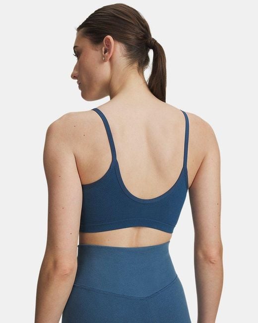 Under Armour Blue Seamless Cotton Low Sports Bra Wham Boundless