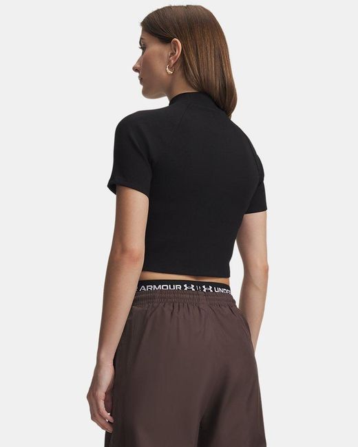 Under Armour Black Ua Rival Rib Mock Short Sleeve