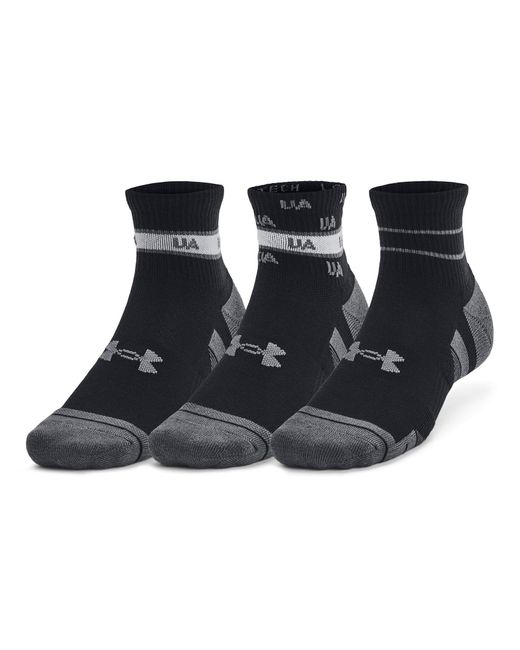 Lot de 3 paires de chaussettes mi-hautes performance tech unisexes Under Armour en coloris Black