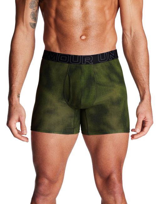 Performance cotton 15cm printed boxerjock®da uomo - confezione di Under Armour in Green da Uomo